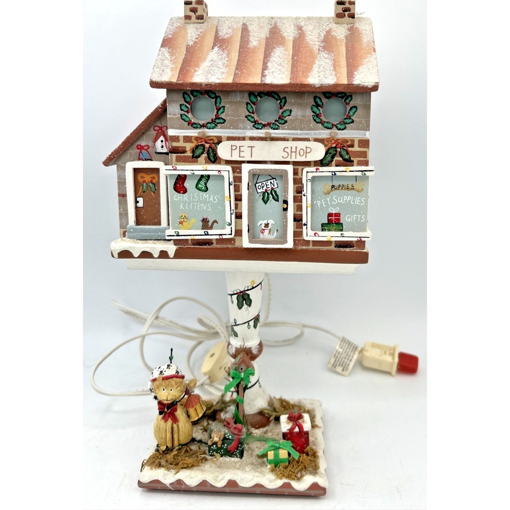 Vtg Kathy‎ Hatch Lighted Christmas Pet Shop Holiday Cat Tested 12.25"